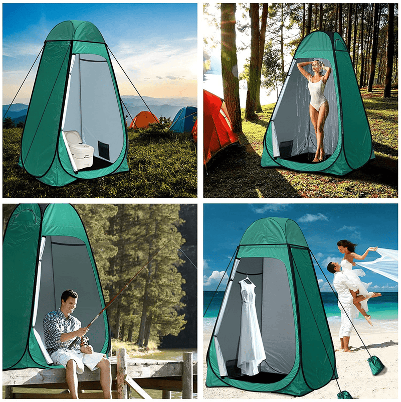 Anngrowy Shower Tent Pop-Up Privacy Tent Camping Portable Toilet Tent Outdoor Camp Bathroom Changing Dressing Room Instant Privacy Shelters for Hiking Beach Picnic Fishing Potty, Extra-Tall, UPF 50+ Sporting Goods > Outdoor Recreation > Camping & Hiking > Portable Toilets & Showers anngrowy   