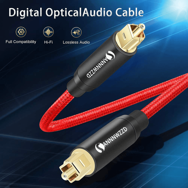 ANNNWZZD Optical Digital Audio Cable,Toslink Male to Male Cable for Connecting soundbar, Stereo System, Home Theater, Xbox & PS4 (6FT/2M) Electronics > Electronics Accessories > Cables ANNNWZZD   
