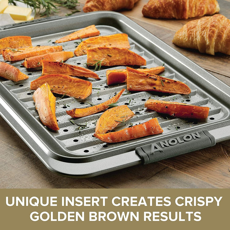 Anolon 2-Piece Steel Crisper Pan Set, Graphite Home & Garden > Kitchen & Dining > Cookware & Bakeware Anolon   