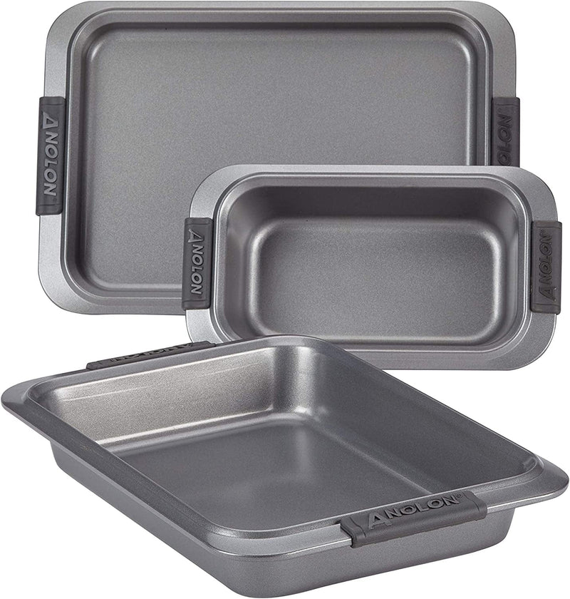 Anolon Advanced Nonstick Bakeware Set / Baking Pans with Grips - 5 Piece, Brown Home & Garden > Kitchen & Dining > Cookware & Bakeware Anolon Gray 3 Piece 