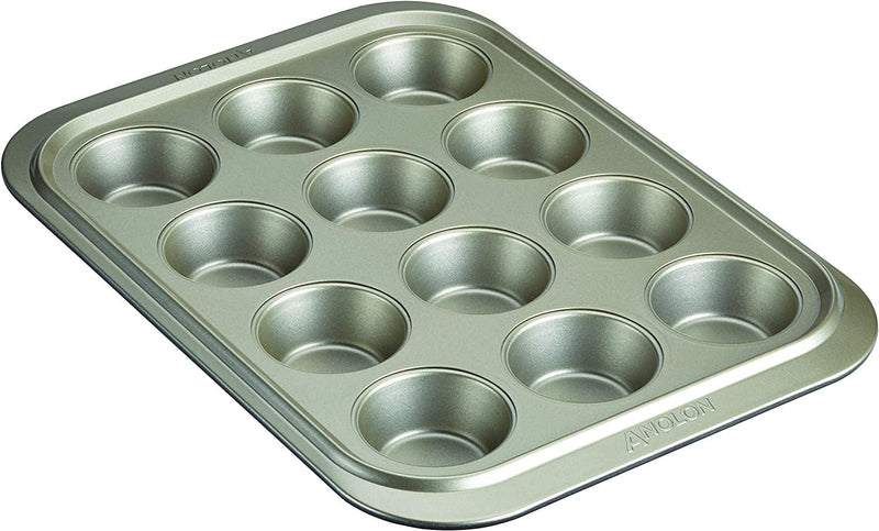Anolon Allure Nonstick Bakeware Set Includes Nonstick Baking Pan with Lid and Muffin/Cupcake Pan - 3 Piece, Onyx/Black/Pewter