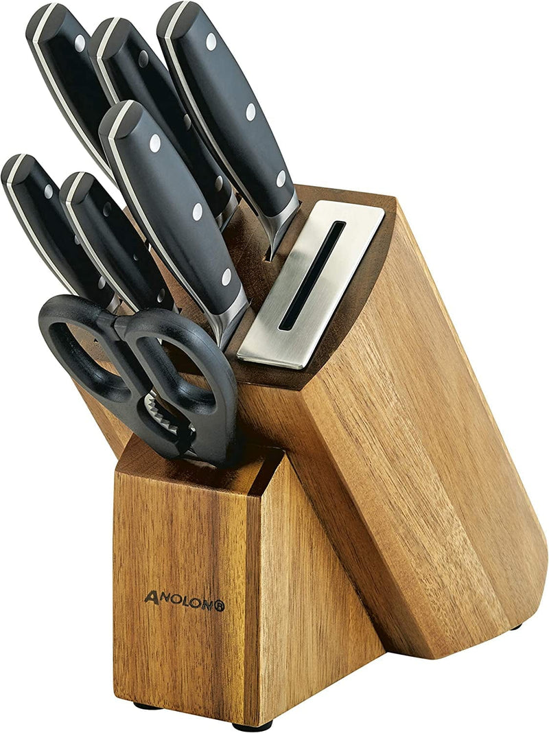 Anolon Alwayssharp Japanese Steel Knife Block Set with Built-In Sharpener, 8 Piece Home & Garden > Kitchen & Dining > Kitchen Tools & Utensils > Kitchen Knives Meyer Corporation   