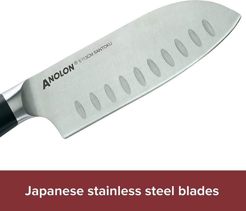 Anolon Alwayssharp Japanese Steel Knife Block Set with Built-In Sharpener, 8 Piece Home & Garden > Kitchen & Dining > Kitchen Tools & Utensils > Kitchen Knives Meyer Corporation   