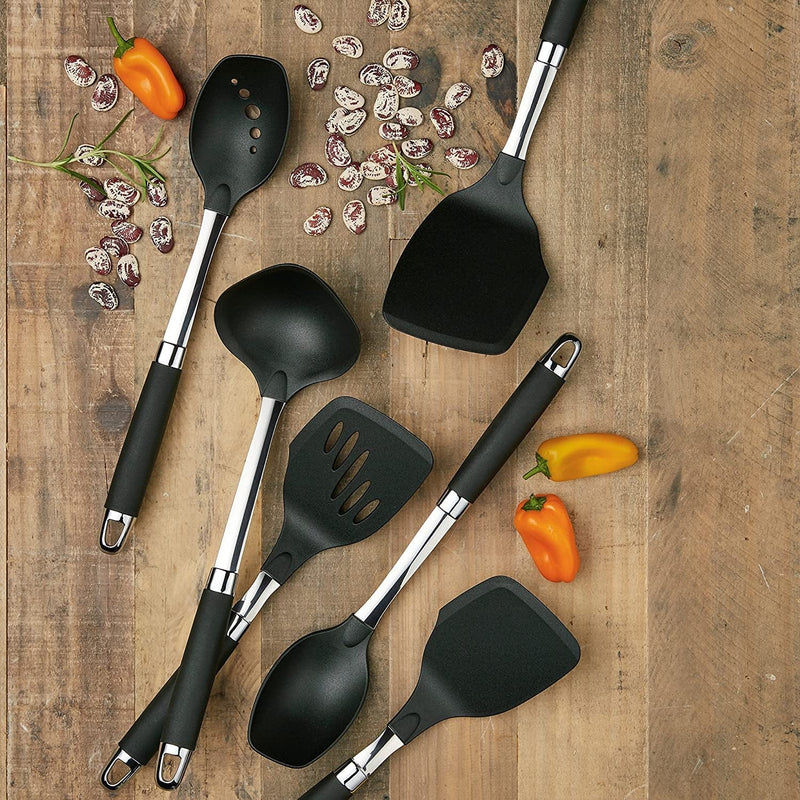 Anolon Gadgets Nonstick Utensil Kitchen Cooking Tools Set, 6 Piece, Onyx