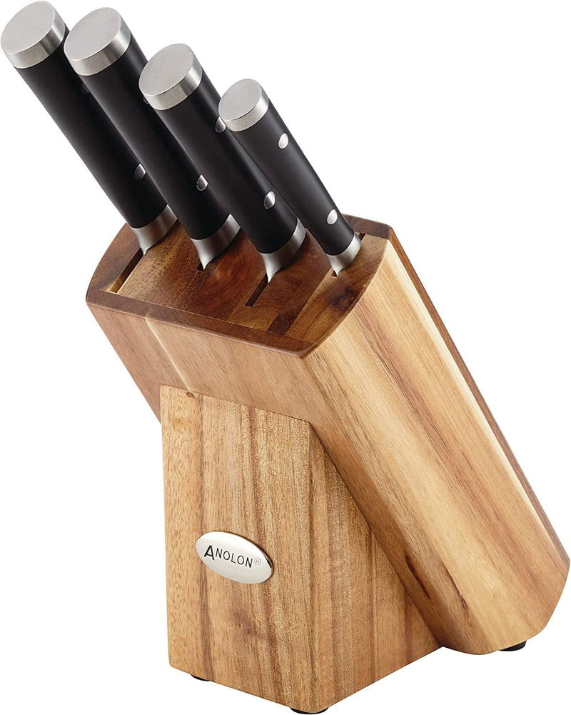 Anolon Imperiondamascus Steel Cutlery Knife Block Set, 5-Piece, Black Home & Garden > Kitchen & Dining > Kitchen Tools & Utensils > Kitchen Knives Anolon   