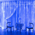 Anpro LED Curtain Light, 3Mx3M 300 Led,With 8 Light Modes, Remote Control, USB Power Supply, Backdrop Window String Lights with USB Remote Control, for Valentine'S Day, Bedroom, Weddings, Christmas Home & Garden > Decor > Seasonal & Holiday Decorations Anpro Blue 3M x3M 300 LED 