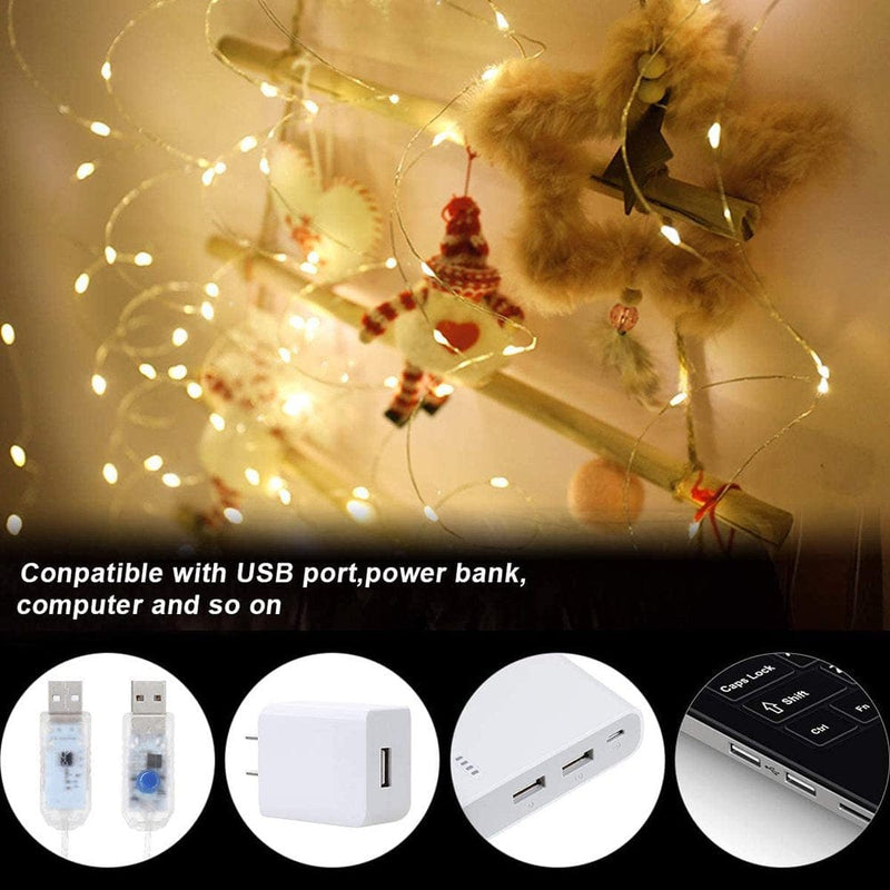 Anpro LED Curtain Lights, 300 LED Warm White Window Fairy String Lights with 8 Modes, USB Powered LED Curtain Lights for Christmas, Party, Wedding, Bedroom Decoration 9.8 X 9.8 Ft Home & Garden > Decor > Seasonal & Holiday Decorations Anpro   