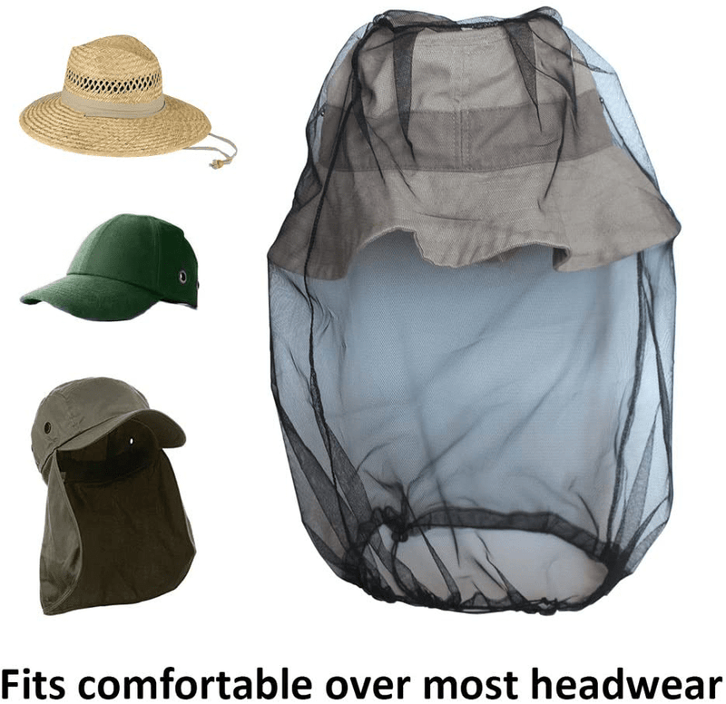Anvin Mosquito Head Mesh Nets Gnat Face Netting for No See Ums Insects Bugs Gnats Biting Midges from Any Outdoor Activities, Works over Most Hats Comes with Free Stock Pouches (3Pcs, Black) Sporting Goods > Outdoor Recreation > Camping & Hiking > Mosquito Nets & Insect Screens Anvin   