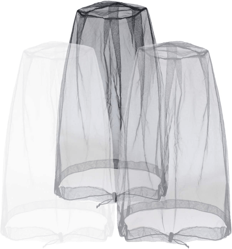Anvin Mosquito Head Mesh Nets Gnat Face Netting for No See Ums Insects Bugs Gnats Biting Midges from Any Outdoor Activities, Works over Most Hats Comes with Free Stock Pouches (3Pcs, Black) Sporting Goods > Outdoor Recreation > Camping & Hiking > Mosquito Nets & Insect Screens Anvin Grey+Black+White  