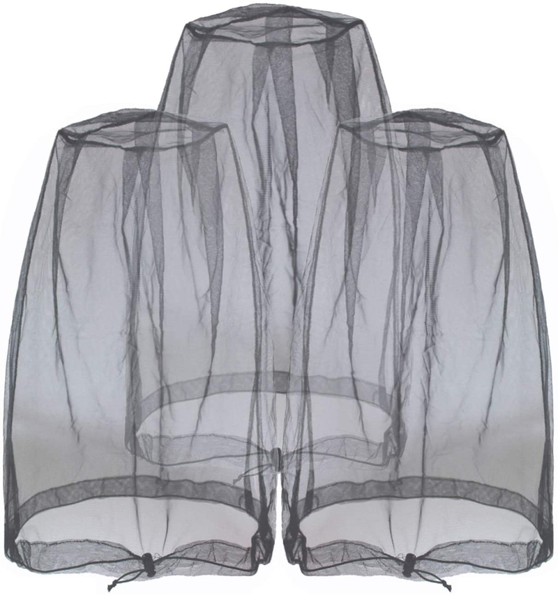 Anvin Mosquito Head Mesh Nets Gnat Face Netting for No See Ums Insects Bugs Gnats Biting Midges from Any Outdoor Activities, Works over Most Hats Comes with Free Stock Pouches (3Pcs, Black) Sporting Goods > Outdoor Recreation > Camping & Hiking > Mosquito Nets & Insect Screens Anvin Black  