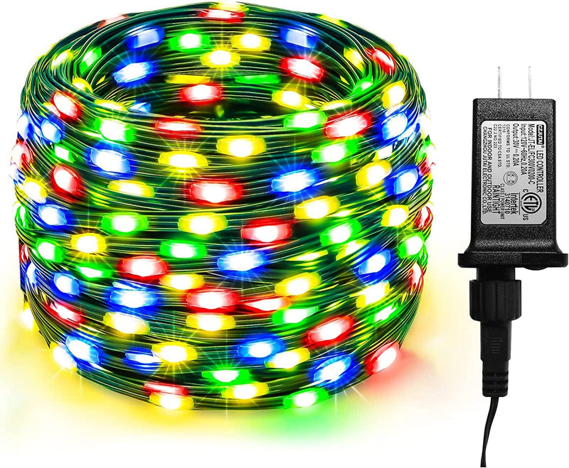 Anycosy Christmas String Lights Outdoor , 200 LED 66 FT Waterproof Christmas Tree Lights , 8 Twinkle Modes with Timer for Weddings Xmas Party Decorations (Without Remote Control, Multi-Colored) Home & Garden > Lighting > Light Ropes & Strings Anycosy Multicolor 200 LED Without Remote Control 