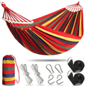 Anyoo Garden Cotton Hammock Comfortable Fabric Hammock with Spreader Bar Durable Hammock Up to 450lbs Portable Lightweight Hammock with Travel Bag,Perfect for Camping Outdoor/Indoor Patio Backyard Home & Garden > Lawn & Garden > Outdoor Living > Hammocks ANYOO Red  