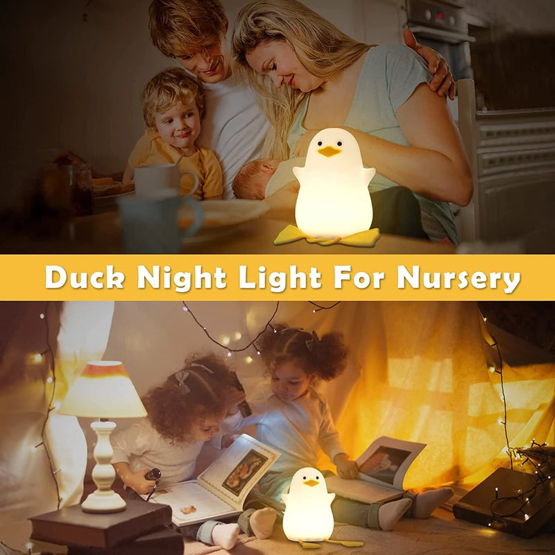 Anywin Duck Night Light,Cute Seagull Night Light, Duck Lamp for Kids with Warm Color & Dimming Function, 1200Mah Rechargeable Duck Baby Night Light with 20' Timer & Touch Control, Warm White