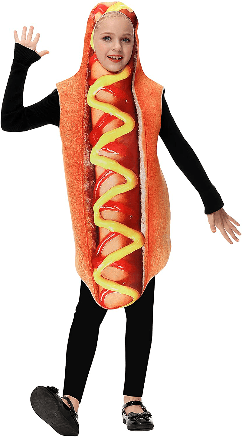 AOBUTE Kid's Pizza Hot Dog Costume Boys Girls Funny Halloween Food Outfit Apparel & Accessories > Costumes & Accessories > Costumes AOBUTE   