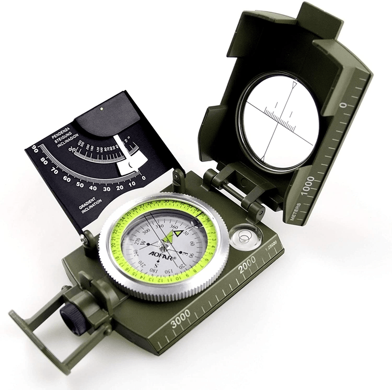 AOFAR AF-4074 Military Compass for Hiking,Lensatic Sighting Waterproof,Durable,Inclinometer for Camping,Boy Scount,Geology Activities Boating Sporting Goods > Outdoor Recreation > Camping & Hiking > Camping Tools AOFAR Camouflage  