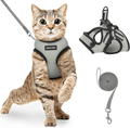 AOKCATS Cat Harness and Leash for Walking Escape Proof, Soft Adjustable Cat Leash and Harness Set with Reflective Strip & Hook and Loop Cat Vest Harness and Leash for Cats Kitten Small Pet Animals & Pet Supplies > Pet Supplies > Cat Supplies > Cat Apparel AOKCATS Grey Small (Pack of 1) 