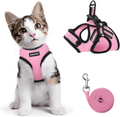 AOKCATS Cat Harness and Leash for Walking Escape Proof, Soft Adjustable Cat Leash and Harness Set with Reflective Strip & Hook and Loop Cat Vest Harness and Leash for Cats Kitten Small Pet Animals & Pet Supplies > Pet Supplies > Cat Supplies > Cat Apparel AOKCATS Pink Small (Pack of 1) 