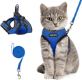 AOKCATS Cat Harness and Leash for Walking Escape Proof, Soft Adjustable Cat Leash and Harness Set with Reflective Strip & Hook and Loop Cat Vest Harness and Leash for Cats Kitten Small Pet Animals & Pet Supplies > Pet Supplies > Cat Supplies > Cat Apparel AOKCATS Blue Medium (Pack of 1) 