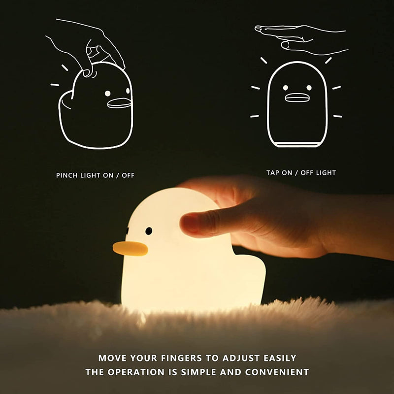 Aokpsrt Silicone Duck Night Light for Kids Rechargeable Nursery Bedside Night Lamp with Touch Sensor & Timer Setting for Breastfeeding Home & Garden > Lighting > Night Lights & Ambient Lighting Aokpsrt   