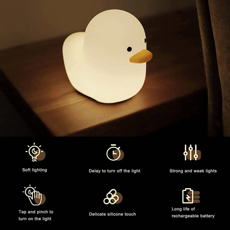 Aokpsrt Silicone Duck Night Light for Kids Rechargeable Nursery Bedside Night Lamp with Touch Sensor & Timer Setting for Breastfeeding Home & Garden > Lighting > Night Lights & Ambient Lighting Aokpsrt   