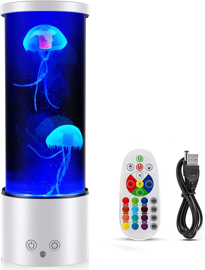 AONESY Jellyfish Lava Lamp, 17 Color Changing Jelly Fish Tank Mood Lamps for Home Office Room Desktop Decoration, Jellyfish Aquarium Night Light Christmas Gifts for Kids Teens Girls Boys Adults Home & Garden > Pool & Spa > Pool & Spa Accessories AONESY White  