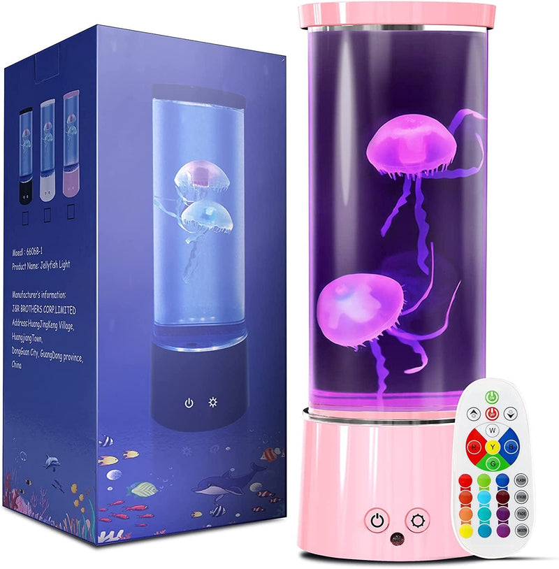 AONESY Jellyfish Lava Lamp, 17 Color Changing Jelly Fish Tank Mood Lamps for Home Office Room Desktop Decoration, Jellyfish Aquarium Night Light Christmas Gifts for Kids Teens Girls Boys Adults Home & Garden > Pool & Spa > Pool & Spa Accessories AONESY Pink  