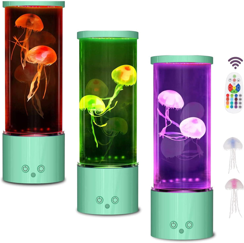 AONESY Jellyfish Lava Lamp, 17 Color Changing Jelly Fish Tank Mood Lamps for Home Office Room Desktop Decoration, Jellyfish Aquarium Night Light Christmas Gifts for Kids Teens Girls Boys Adults Home & Garden > Pool & Spa > Pool & Spa Accessories AONESY Green  
