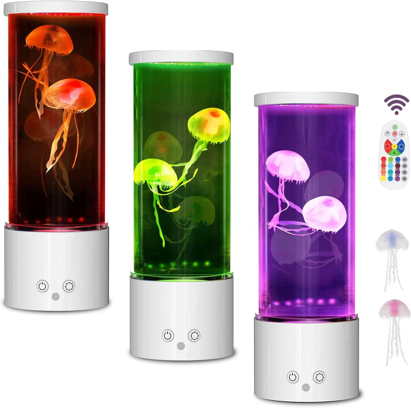AONESY Jellyfish Lava Lamp, 17 Color Changing Jelly Fish Tank Mood Lamps for Home Office Room Desktop Decoration, Jellyfish Aquarium Night Light Christmas Gifts for Kids Teens Girls Boys Adults Home & Garden > Pool & Spa > Pool & Spa Accessories AONESY Update White  