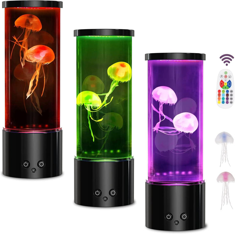 AONESY Jellyfish Lava Lamp, 17 Color Changing Jelly Fish Tank Mood Lamps for Home Office Room Desktop Decoration, Jellyfish Aquarium Night Light Christmas Gifts for Kids Teens Girls Boys Adults Home & Garden > Pool & Spa > Pool & Spa Accessories AONESY Update Black  