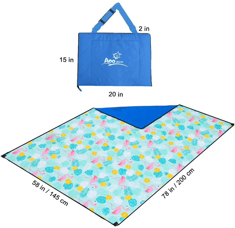 Aoosborts Picnic Blanket Water Resistant, Beach Blanket Sand Proof, Wind Proof with Stakes,Machine Washable Outdoor Blanket Mat Home & Garden > Lawn & Garden > Outdoor Living > Outdoor Blankets > Picnic Blankets Aoosborts   