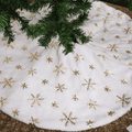 Aophire Christmas Tree Skirt,48 Inch White and Gold Tree Skirt,White Faux Fur with Gold Sequins Snowflake Xmas Tree Mat (White and Gold) Home & Garden > Decor > Seasonal & Holiday Decorations > Christmas Tree Skirts Aophire White and Gold  