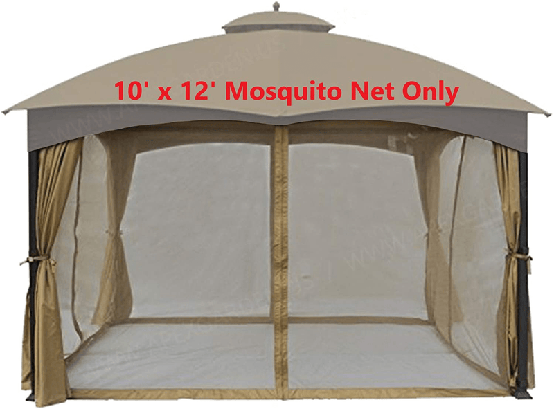 APEX GARDEN 10 Ft. X 12 Ft. Gazebo Replacement Mosquito Netting (Mosquito Net Only) Sporting Goods > Outdoor Recreation > Camping & Hiking > Mosquito Nets & Insect Screens APEX GARDEN Tan  