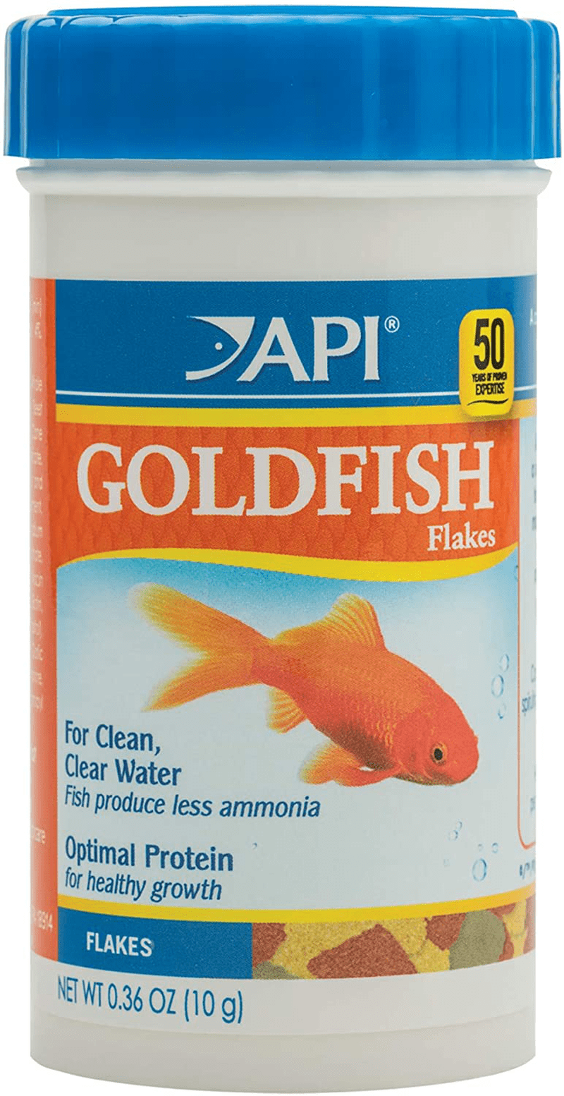 API FISH FOOD FLAKES, Formulated to help fish more readily use nutrients which means less waste and clean, clear water, Feed up to twice a day as much as they'll eat in 5 minutes Animals & Pet Supplies > Pet Supplies > Fish Supplies > Fish Food API Goldfish 0.36 Ounce (Pack of 1) 