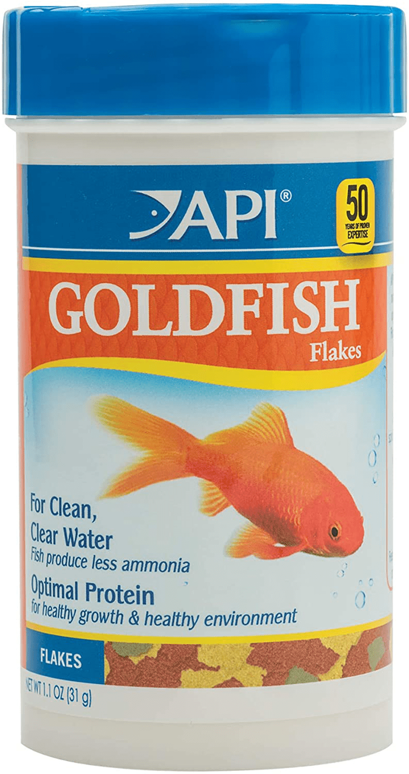 API FISH FOOD FLAKES, Formulated to help fish more readily use nutrients which means less waste and clean, clear water, Feed up to twice a day as much as they'll eat in 5 minutes Animals & Pet Supplies > Pet Supplies > Fish Supplies > Fish Food API Goldfish 1.1-Ounce 