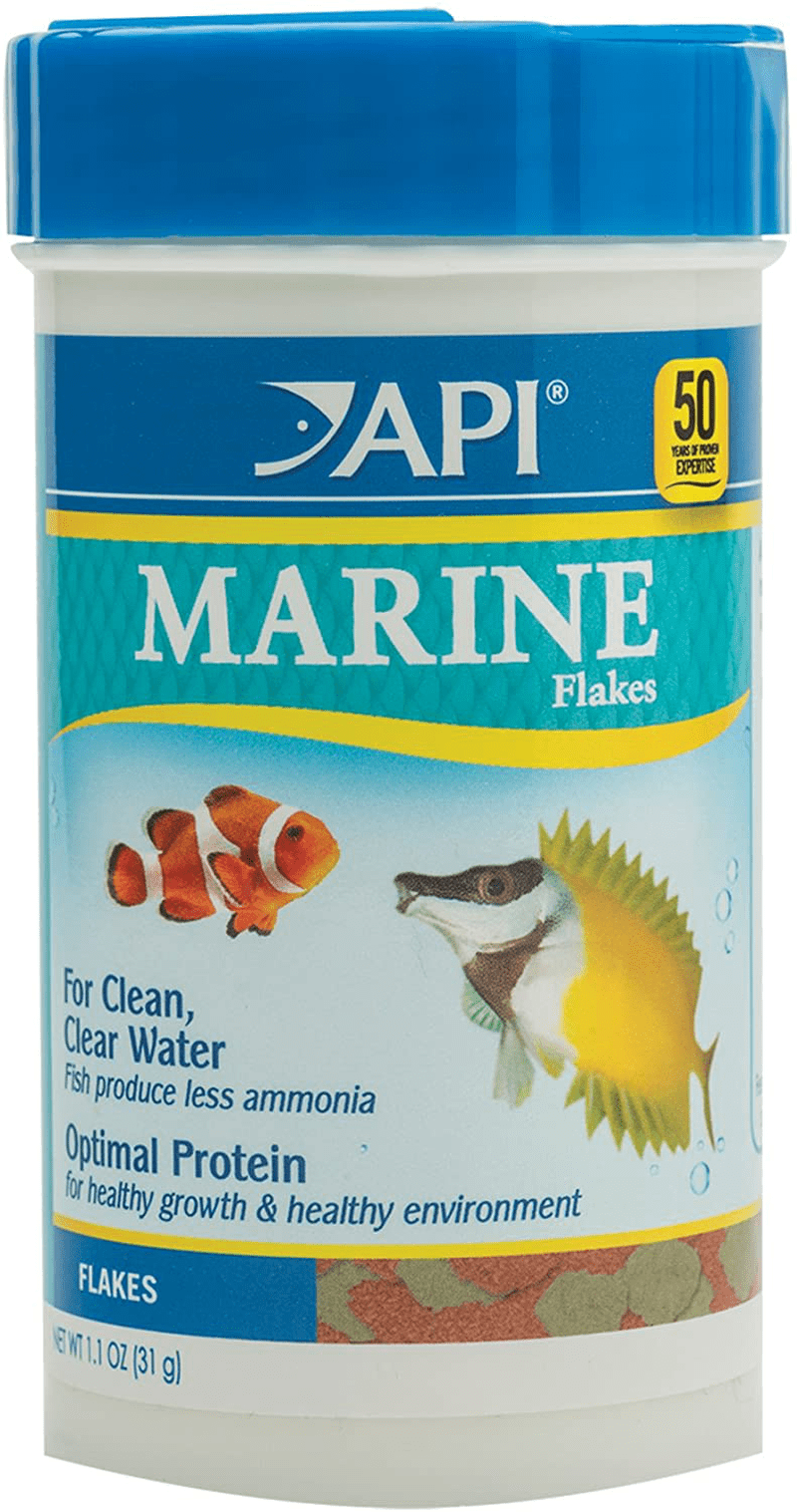 API FISH FOOD FLAKES, Formulated to help fish more readily use nutrients which means less waste and clean, clear water, Feed up to twice a day as much as they'll eat in 5 minutes Animals & Pet Supplies > Pet Supplies > Fish Supplies > Fish Food API Marine 1.1-Ounce 