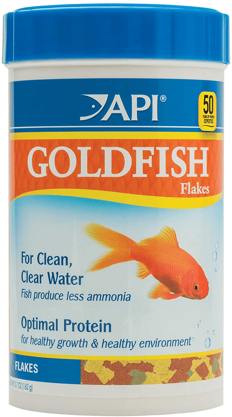 API FISH FOOD FLAKES, Formulated to help fish more readily use nutrients which means less waste and clean, clear water, Feed up to twice a day as much as they'll eat in 5 minutes Animals & Pet Supplies > Pet Supplies > Fish Supplies > Fish Food API Goldfish 5.7 Ounce (Pack of 1) 