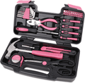 Apollo Tools DT9706 Original 39 Piece General Repair Hand Tool Set with Tool Box Storage Case , Red Hardware > Tools > Tool Sets Apollo Tools Pink  