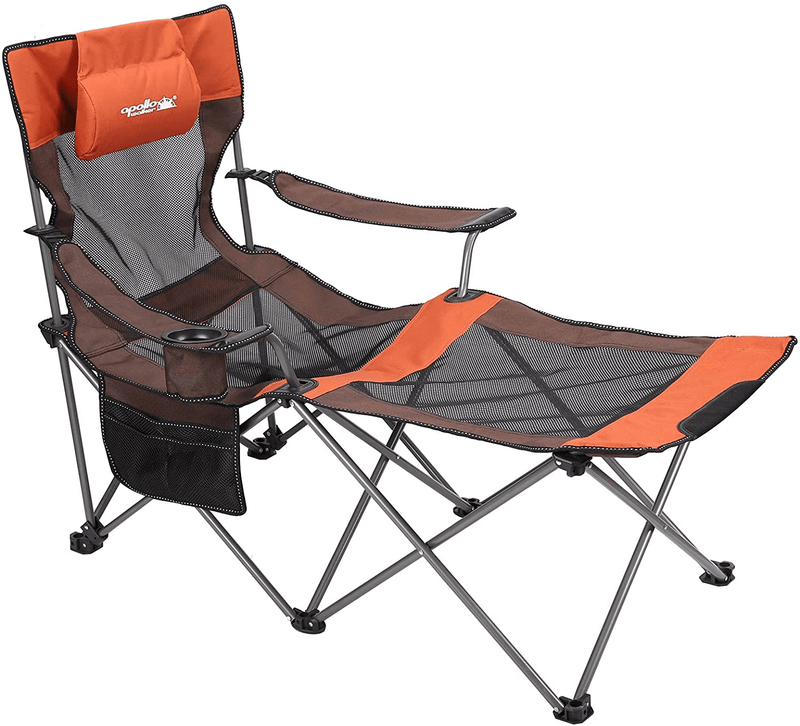 Apollo Walker Camping Chairs Beach Chairs Mesh Folding Reclining for Adults Portable Sun Chairs Adjustable Lightweight Outdoor Lounger with Carry Bag,For Fishing,Beach,Picnics