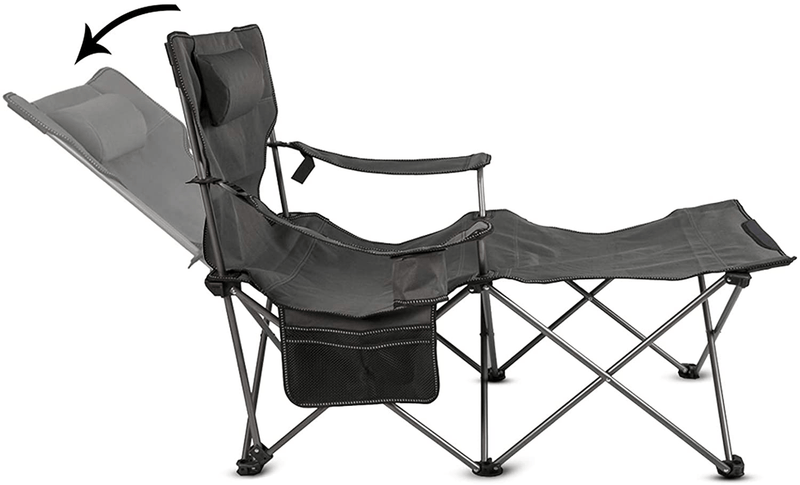 Apollo Walker Folding Camping Chairs Reclining Beach Chairs for Adults Portable Sun Chairs Outdoor Lounger with Carry Bag,For Fishing,Camp,Picnics Sporting Goods > Outdoor Recreation > Camping & Hiking > Camp Furniture apollo walker Grey  