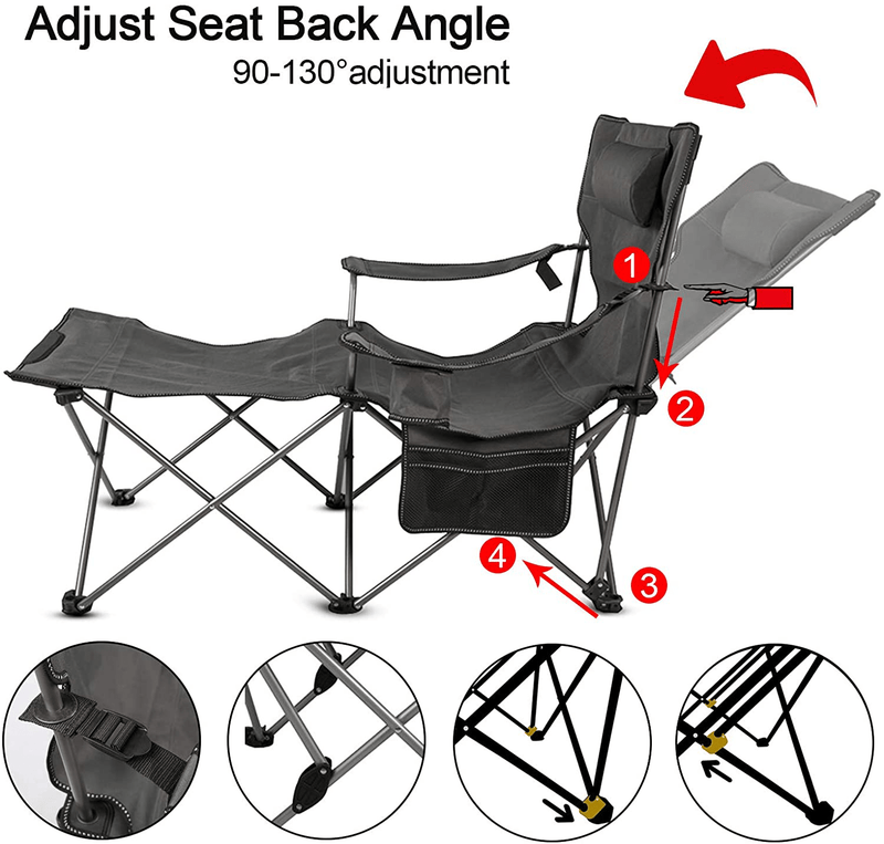 Apollo Walker Folding Camping Chairs Reclining Beach Chairs for Adults Portable Sun Chairs Outdoor Lounger with Carry Bag,For Fishing,Camp,Picnics Sporting Goods > Outdoor Recreation > Camping & Hiking > Camp Furniture apollo walker   