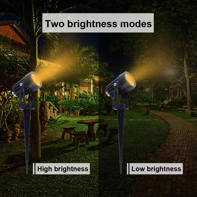 APONUO Led Solar Spotlights 2W Solar Powered Landscape Lights Outdoor Spotlights Low Voltage IP65 Waterproof 16.4Ft Cable Auto On/Off for Outdoor Garden Yard Landscape Downlight Warm White Home & Garden > Lighting > Flood & Spot Lights APONUO   