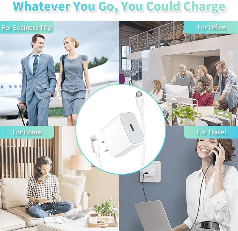 [Apple MFi Certified] iPhone Fast Charger, Stuffcool 20W USB C Power Delivery Wall Charger Plug with 6FT Type C to Lightning Quick Charge Data Sync Cord for iPhone 12/11/XS/XR/X 8/SE/iPad/AirPods Pro Electronics > Electronics Accessories > Power > Power Adapters & Chargers Stuffcool   