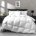 APSMILE All Season Goose Feather down Comforter King Size - Ultra-Soft 750 Fill-Power Hotel Collection Duvet Insert Fluffy Medium Warm Quilt Comforter with Corner Tabs(106X90, White) Home & Garden > Linens & Bedding > Bedding > Quilts & Comforters APSMILE White Oversized King / Year-around 