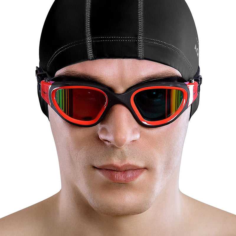 Aqtivaqua DX Swim Goggles Photochromic or Polarized Lenses // Swimming Workouts - Open Water // Indoor - Outdoor Line Sporting Goods > Outdoor Recreation > Boating & Water Sports > Swimming > Swim Goggles & Masks AqtivAqua Red Goggles + Red Case Polarized 