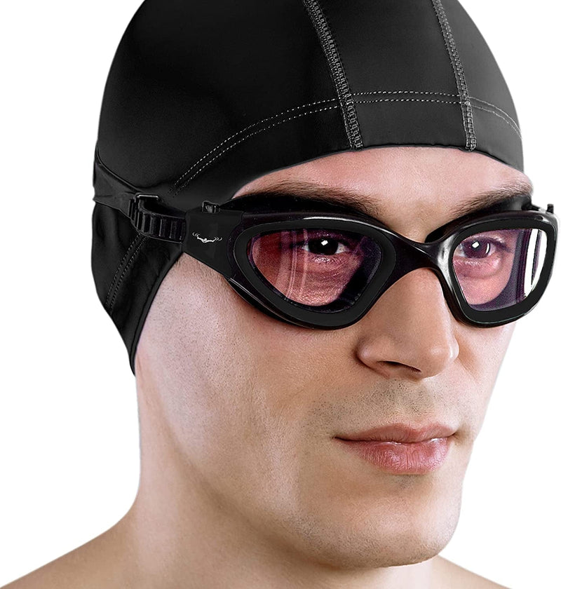 Aqtivaqua DX Swim Goggles Photochromic or Polarized Lenses // Swimming Workouts - Open Water // Indoor - Outdoor Line Sporting Goods > Outdoor Recreation > Boating & Water Sports > Swimming > Swim Goggles & Masks AqtivAqua All Black Goggles + Silver Case Photochromic 