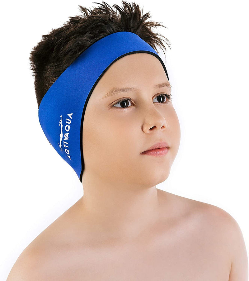Aqtivaqua Swimming Headband - Swim Ear Band Protection Cover - Swim Headband for Kids Adults Men Women Infant Toddlers, Hair Guard - Keep Ear Plugs In Sporting Goods > Outdoor Recreation > Boating & Water Sports > Swimming AqtivAqua Navy X-Large 