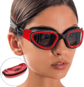 AqtivAqua Wide View Swimming Goggles // Swim Workouts - Open Water // Indoor - Outdoor Line Sporting Goods > Outdoor Recreation > Boating & Water Sports > Swimming > Swim Goggles & Masks AqtivAqua Red Goggles + Red Case Shade 