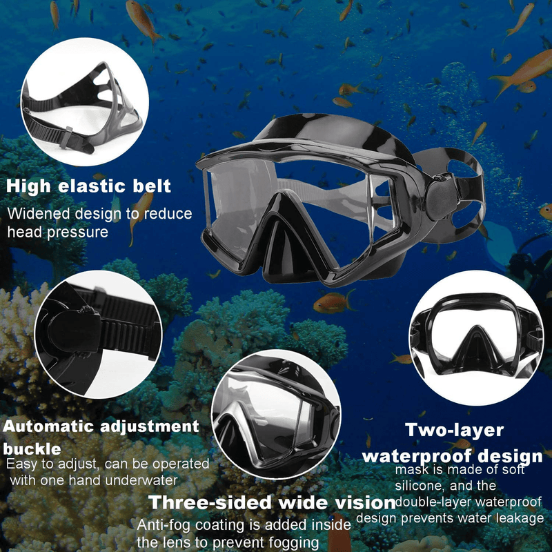 AQUA A DIVE SPORTS Diving mask Anti-Fog Swimming Snorkel mask Suitable for Adults Scuba Dive Swim Snorkeling Goggles Masks