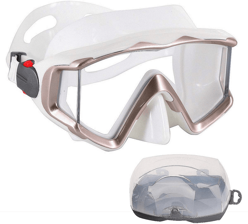AQUA A DIVE SPORTS Diving mask Anti-Fog Swimming Snorkel mask Suitable for Adults Scuba Dive Swim Snorkeling Goggles Masks Sporting Goods > Outdoor Recreation > Boating & Water Sports > Swimming > Swim Goggles & Masks AQUA A DIVE SPORTS white  