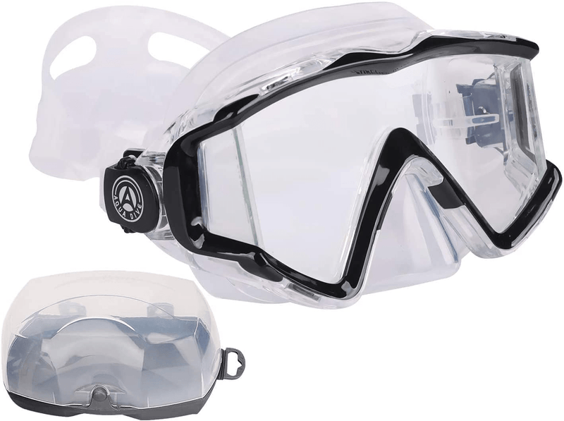 AQUA A DIVE SPORTS Diving mask Anti-Fog Swimming Snorkel mask Suitable for Adults Scuba Dive Swim Snorkeling Goggles Masks Sporting Goods > Outdoor Recreation > Boating & Water Sports > Swimming > Swim Goggles & Masks AQUA A DIVE SPORTS Black transparent  